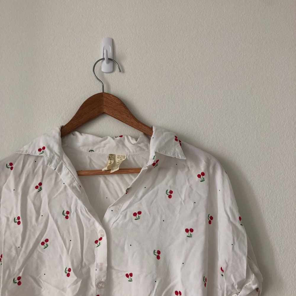 Cherry button down shirt